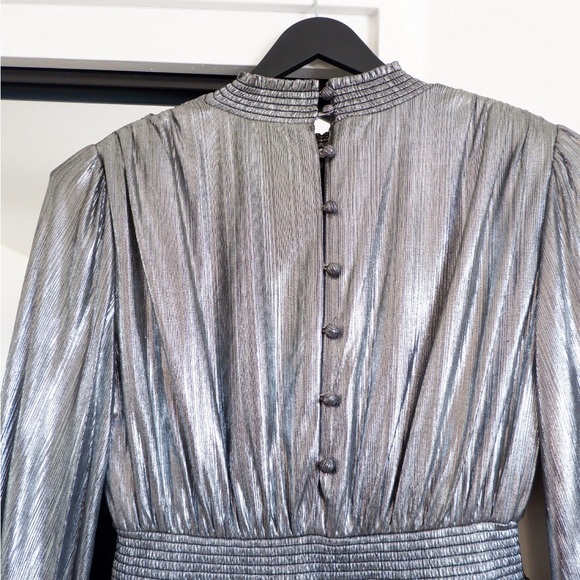 SOLD- RETROFETE Silver Mini Dress - Picture 6 of 11